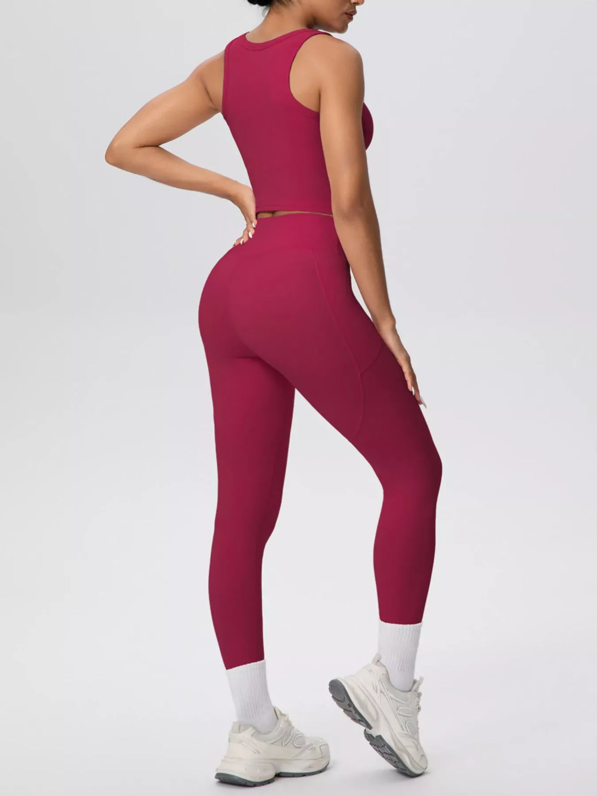 Scoop-Neck Tank and High-Waisted Leggings Active Set The Nichole Collection - Official Site