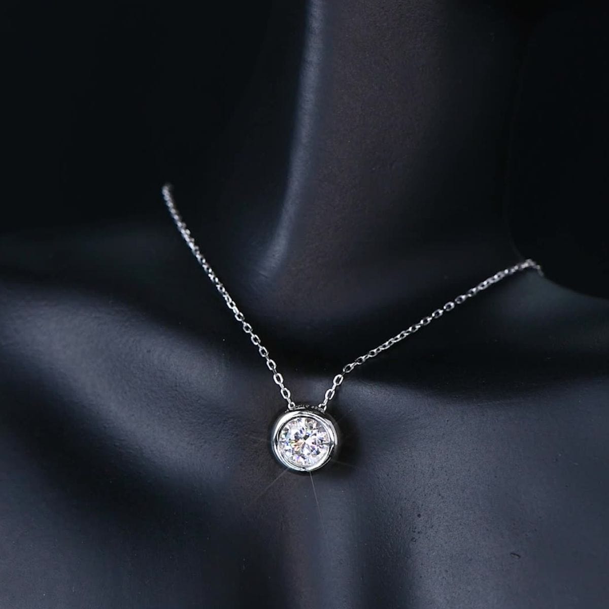 1 Carat Moissanite 925 Sterling Silver Necklace Silver / One Size The Nichole Collection