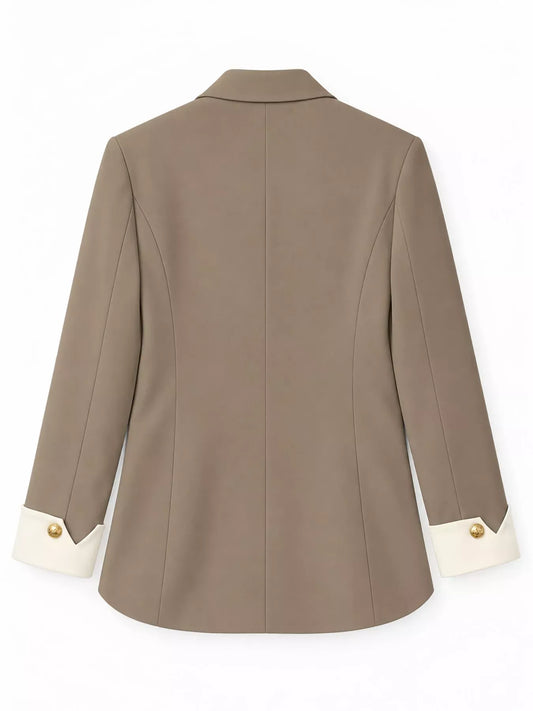 Single-Breasted Blazer with Gold Button Accents The Nichole Collection