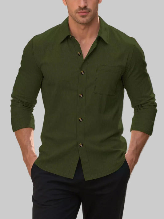 Men's Casual Button-Up Long-Sleeve Shirt The Nichole Collection