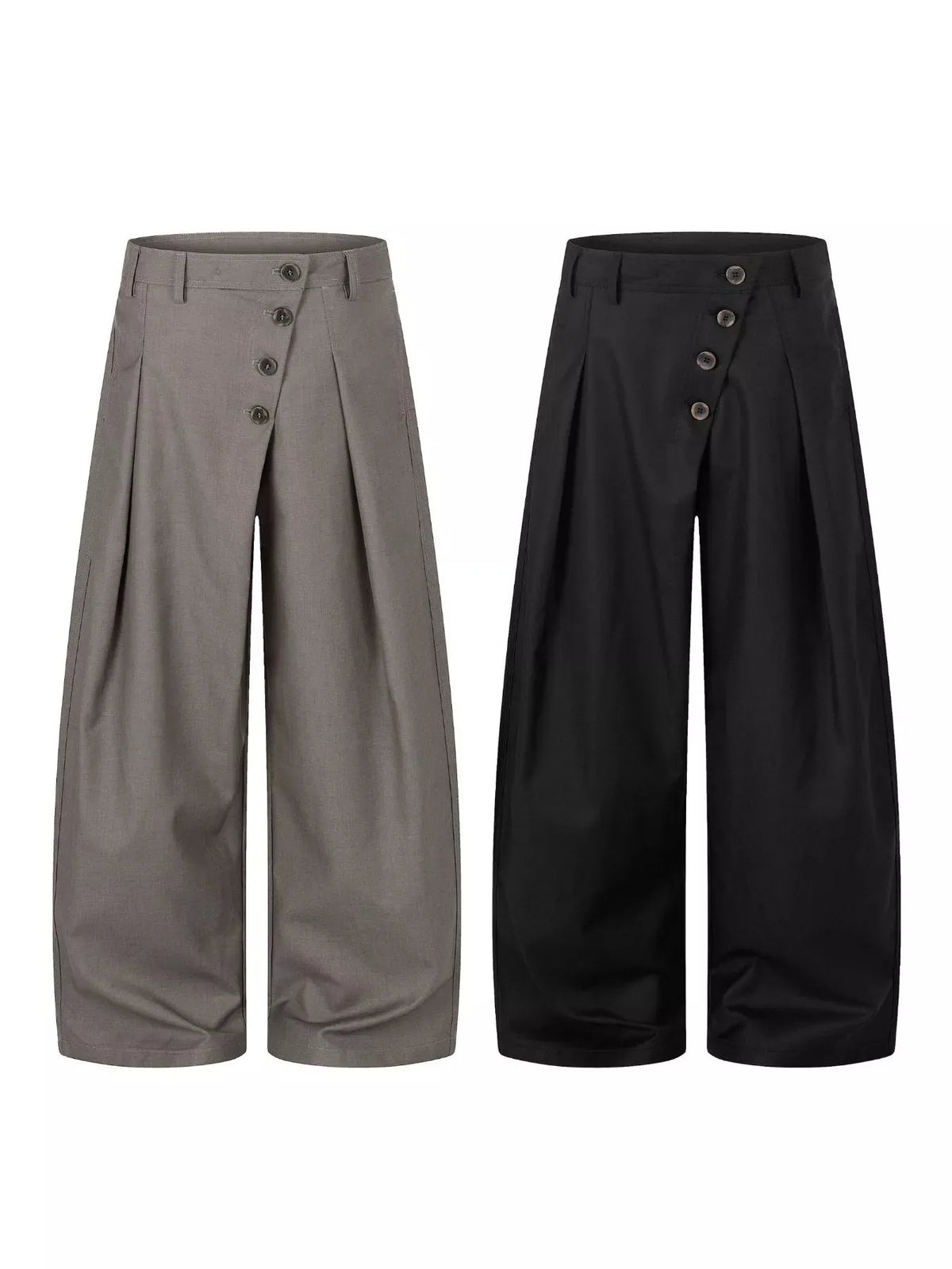 Men's Asymmetrical Button Wide-Leg Pants The Nichole Collection