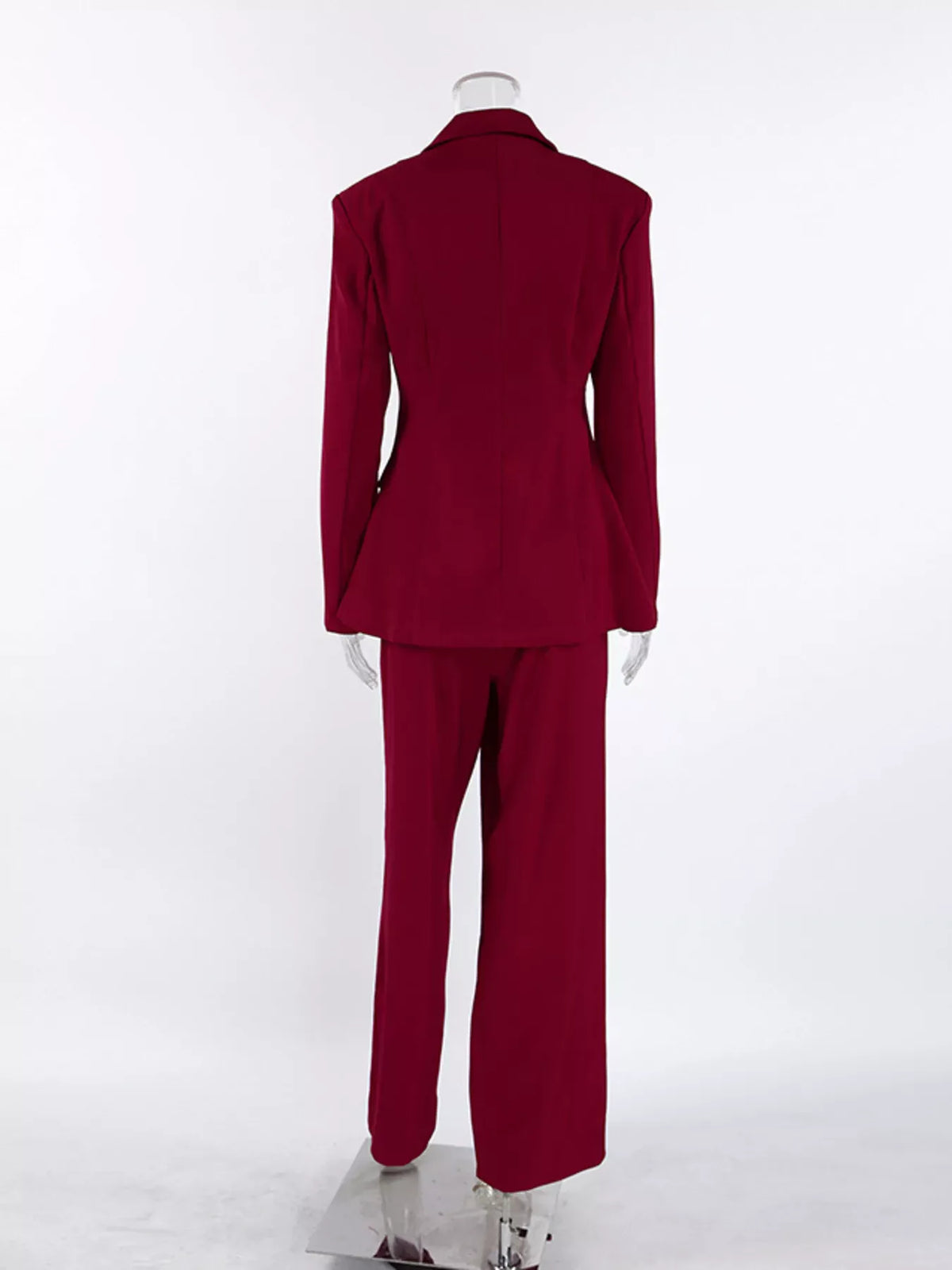 Lapel Collar Blazer and Wide-Leg Pants Two-Piece Set | The Nichole Collection