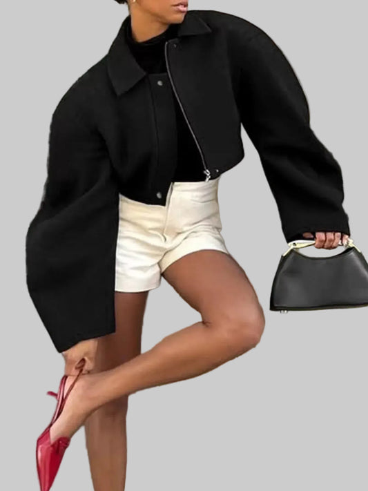 Cropped Zip-Up Jacket | The Nichole Collection