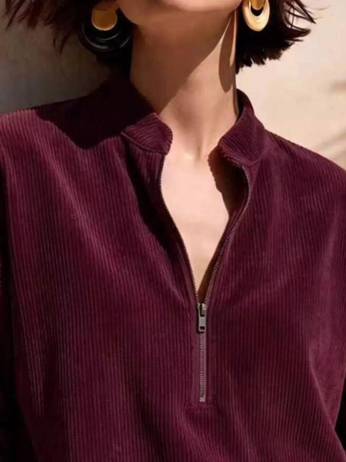 ASPEN CORDUROY HALF-ZIP SWEATER The Nichole Collection - Official Site