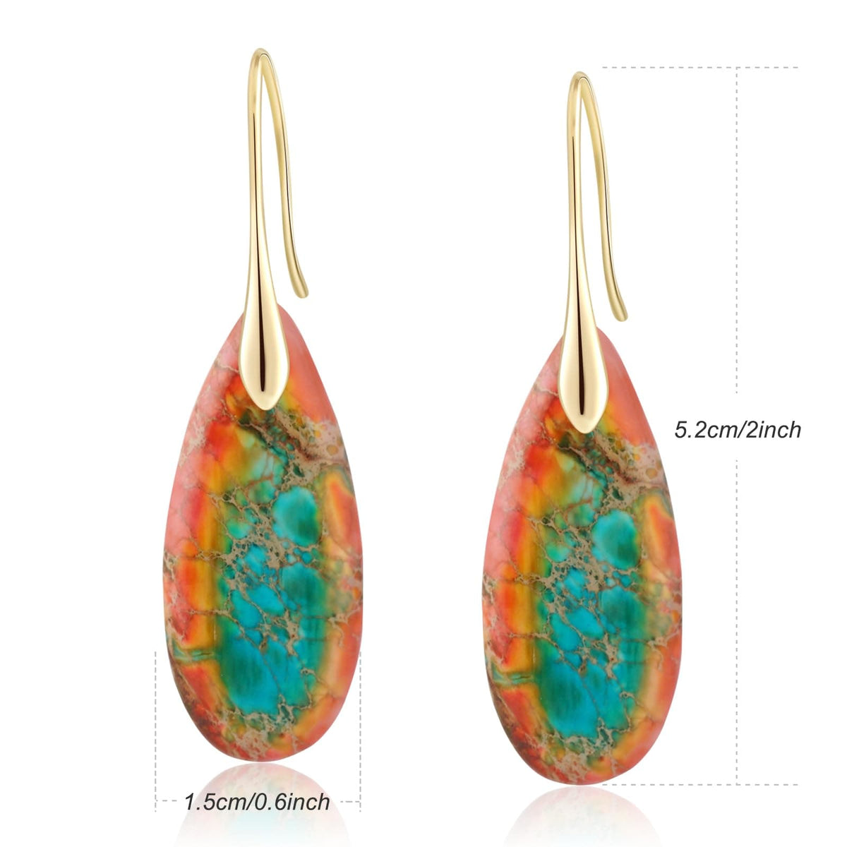 Natural Stone Teardrop Dangle Earrings The Nichole Collection - Official Site