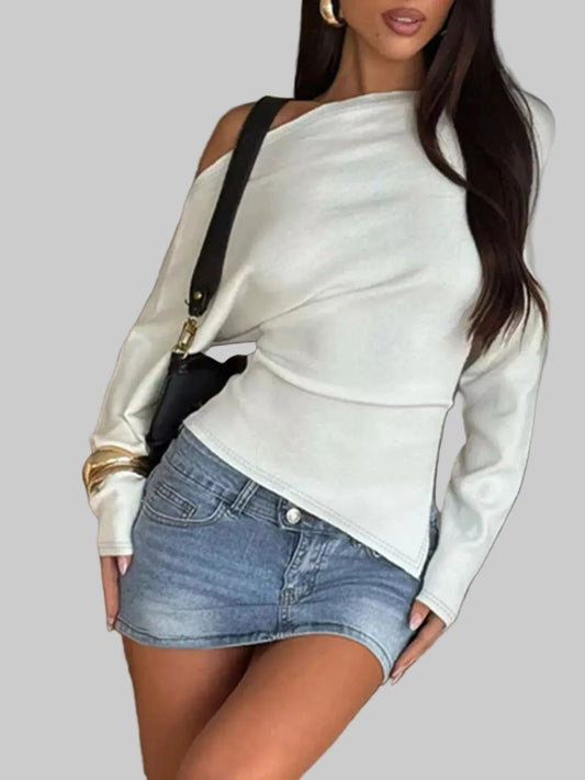 Round-Neck Batwing-Sleeve Blouse | The Nichole Collection