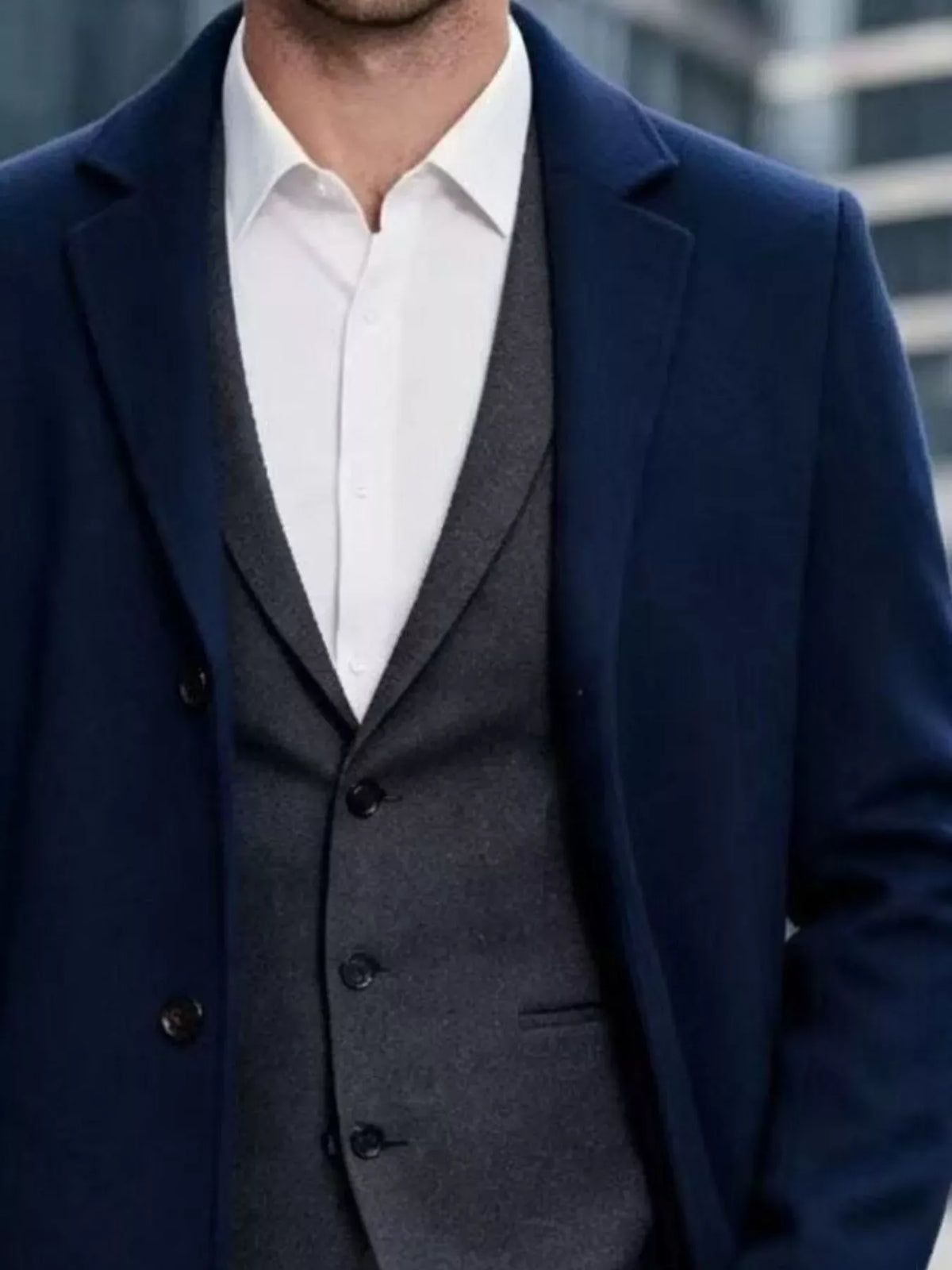 Men's Slim-Fit Lapel-Collar Overcoat Jonathan M Collection