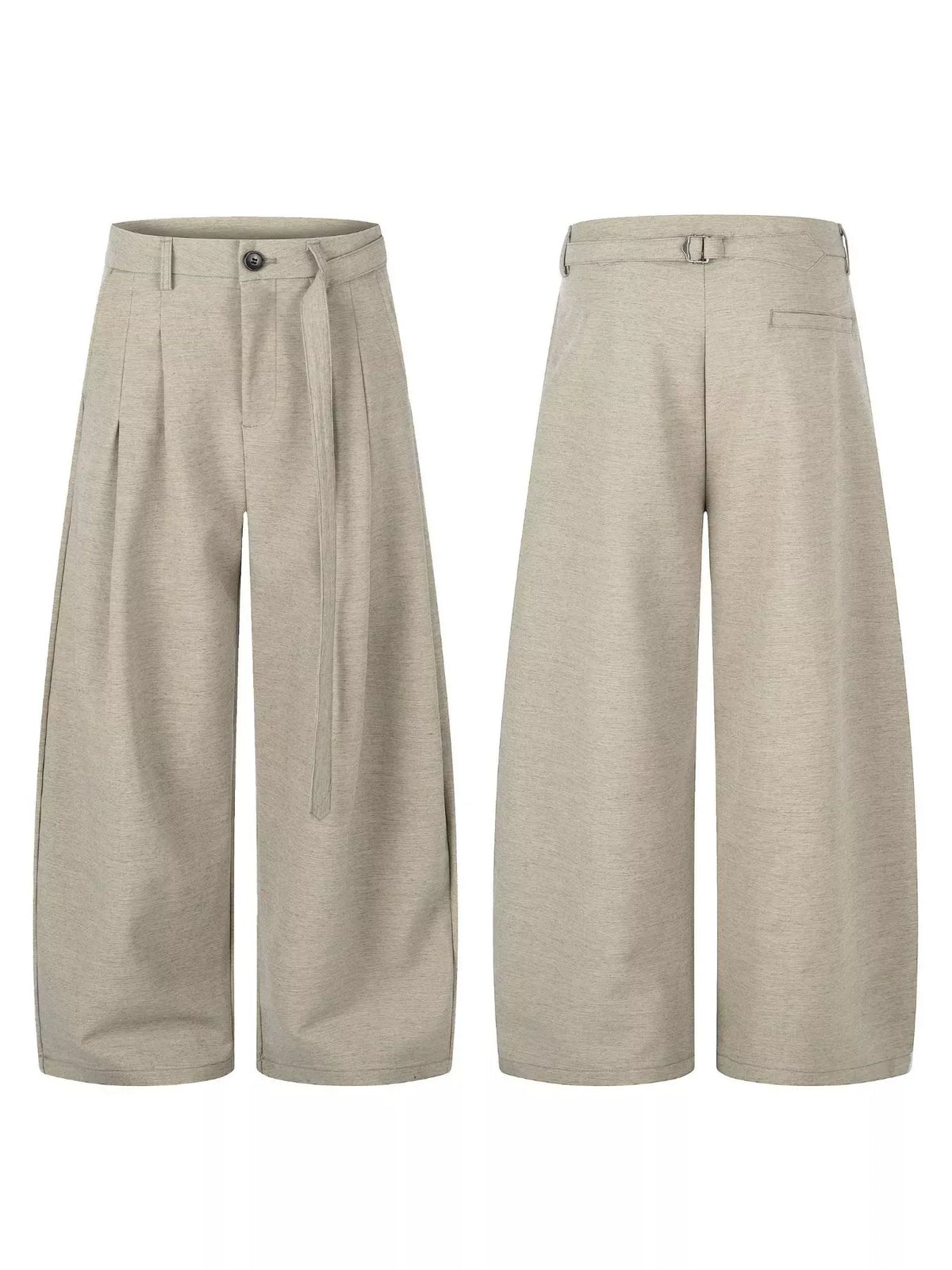 Men's Belted Wide-Leg Pleated Pants The Nichole Collection
