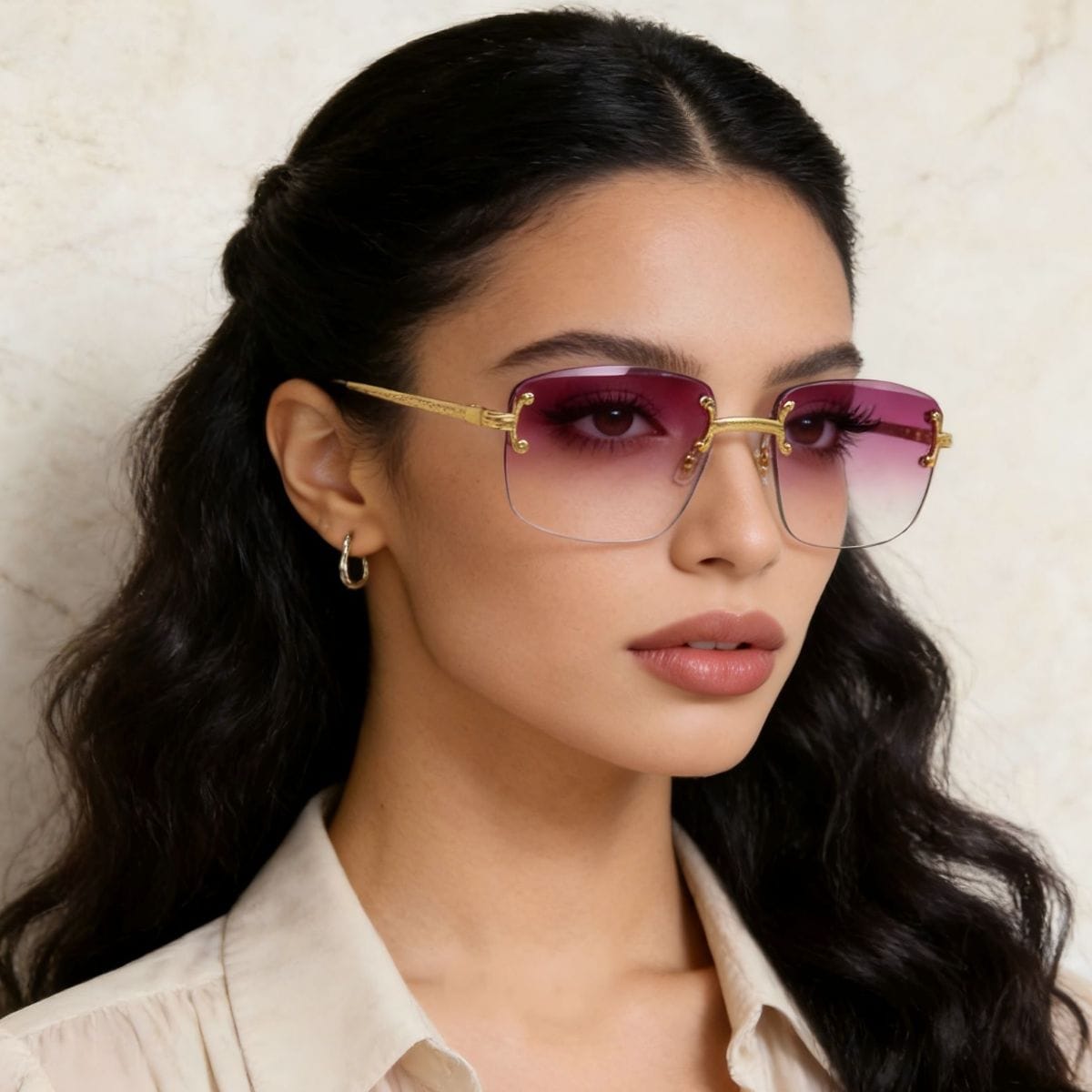 RIMLESS GRADIENT-TINT SUNGLASSES The Nichole Collection - Official Site