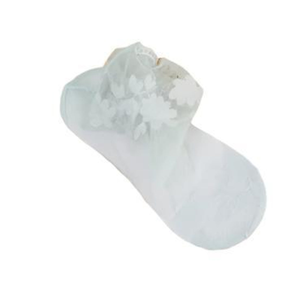 Women's Lace Trim Floral Ankle Socks Soft Breathable | The Nichole Collection