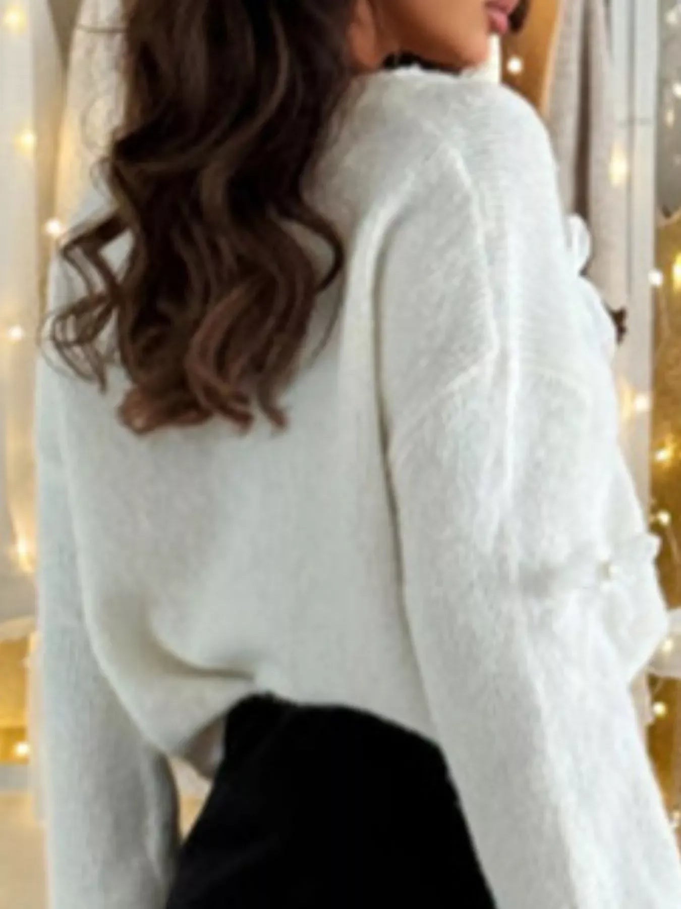 Bow-Decorated V-Neck Sweater The Nichole Collection - Official Site