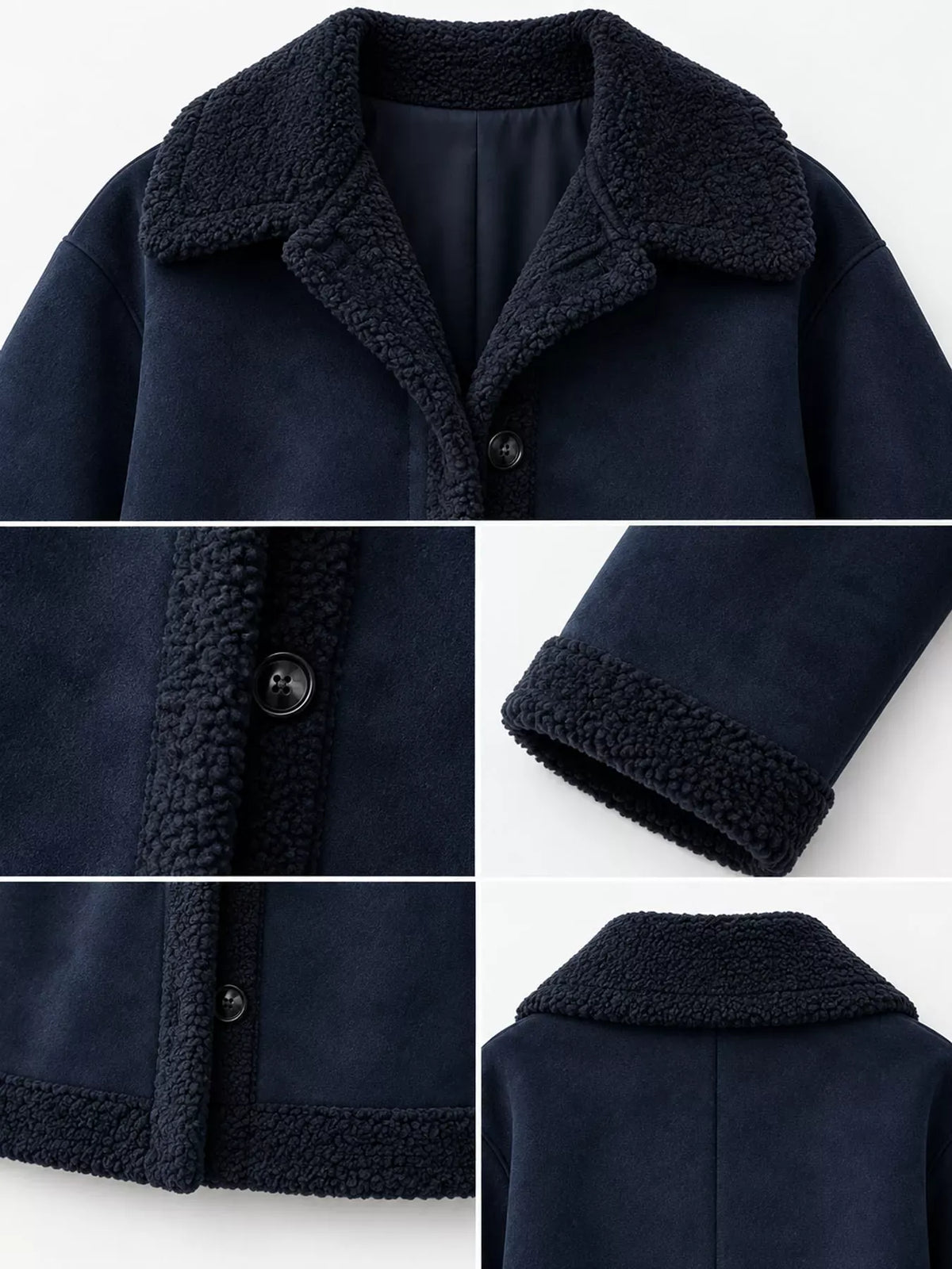 Cashmere-Blend Suede Sherpa Jacket The Nichole Collection