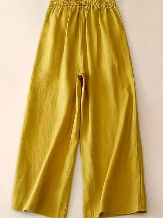 Wide-Leg Button-Decorated Pants | The Nichole Collection