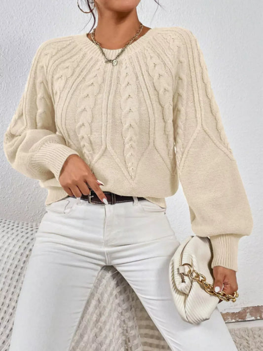 Cable Knit Long Sleeve Sweater Sweaters The Nichole Collection - Official Site