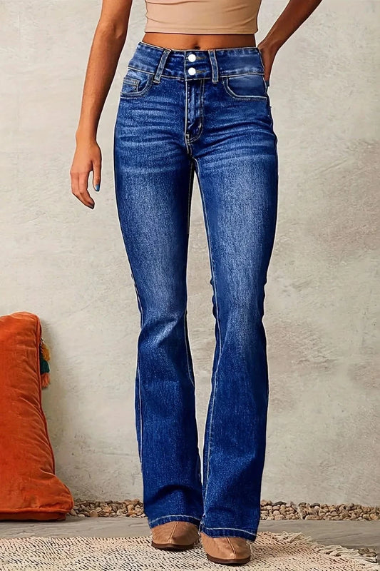 Cat Whisker Washed Bootcut Jeans Medium / S The Nichole Collection