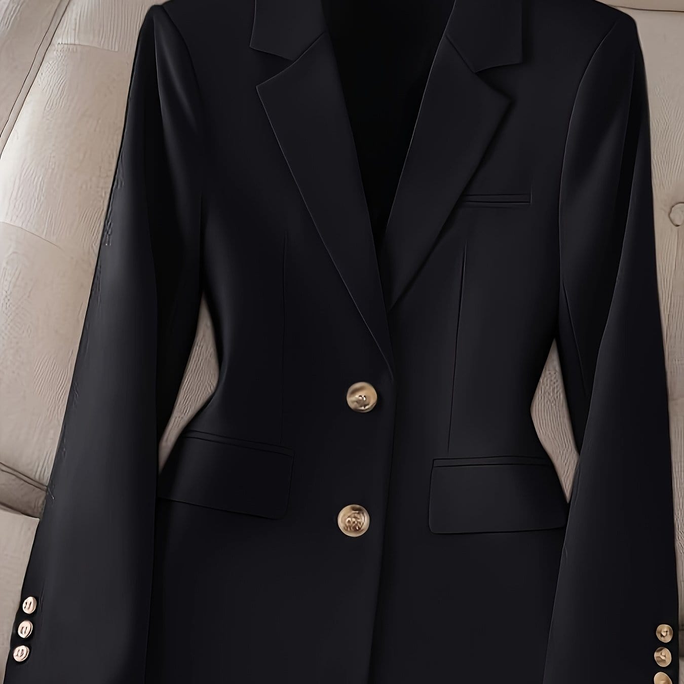 Classic Women’s Blazer – Tailored, Single Button, Solid Color Black / S The Nichole Collection