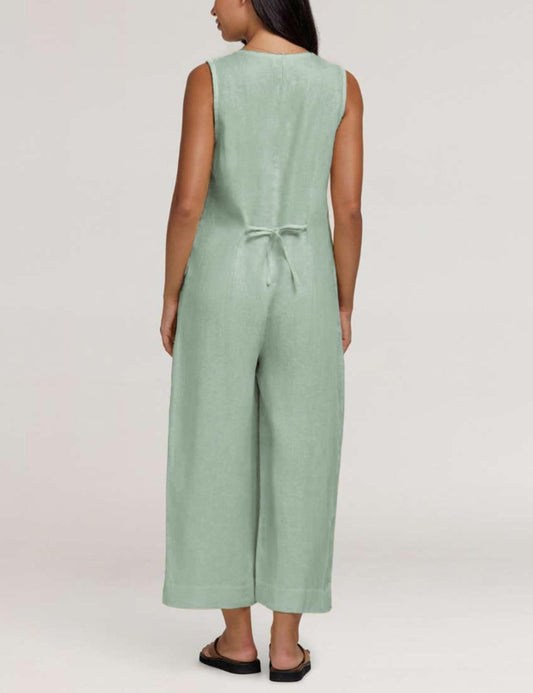 Coastal Breeze Cotton Linen Wide Leg Jumpsuit The Nichole Collection