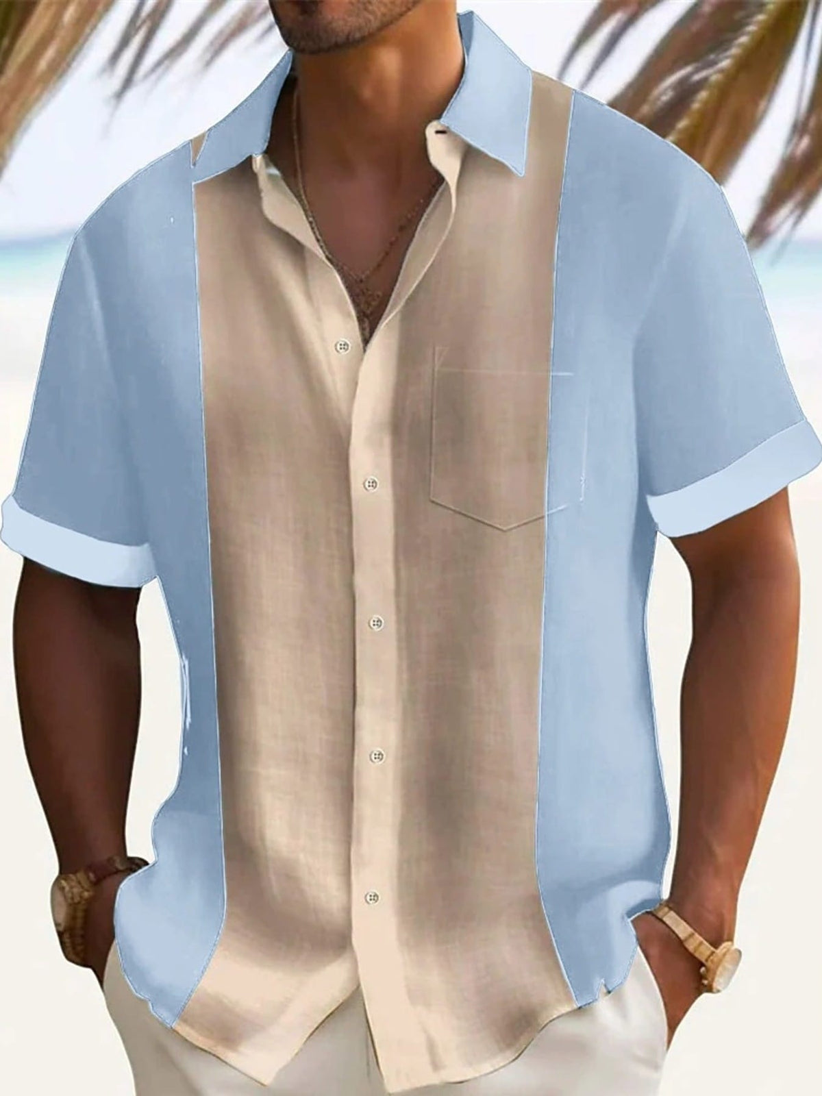 Color Block Short Sleeve Shirt | The Nichole Collection