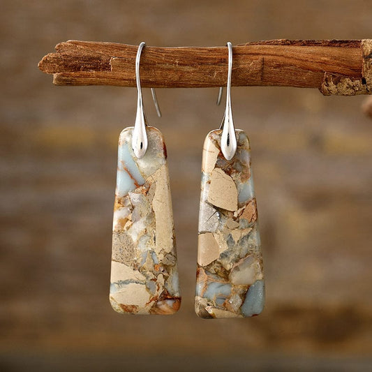 Copper Natural Stone Earrings Yellow/Silver / One Size The Nichole Collection - Official Site