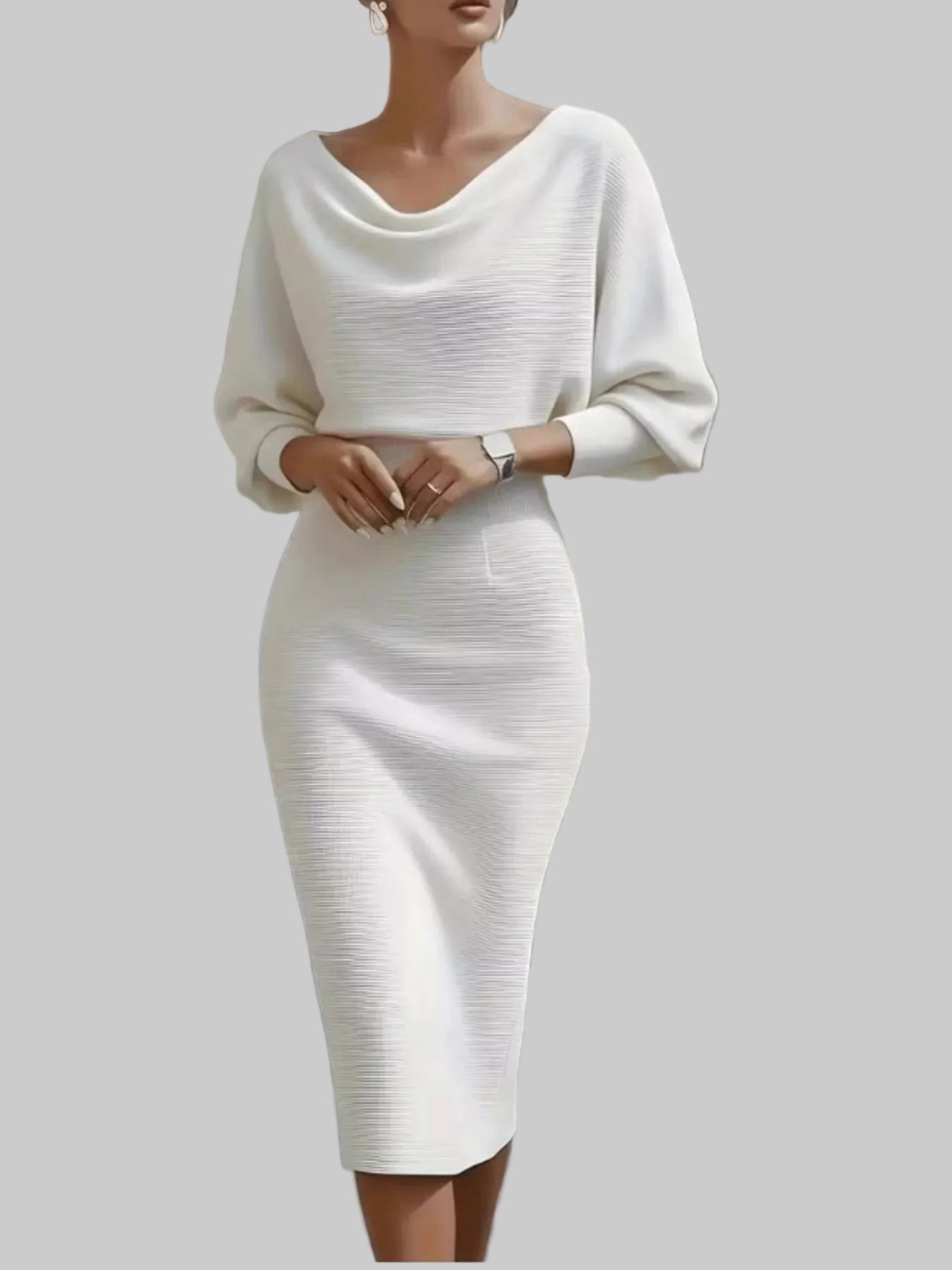 white cowl neck bodycon dress With Love Cowl Neck Mini Dress White