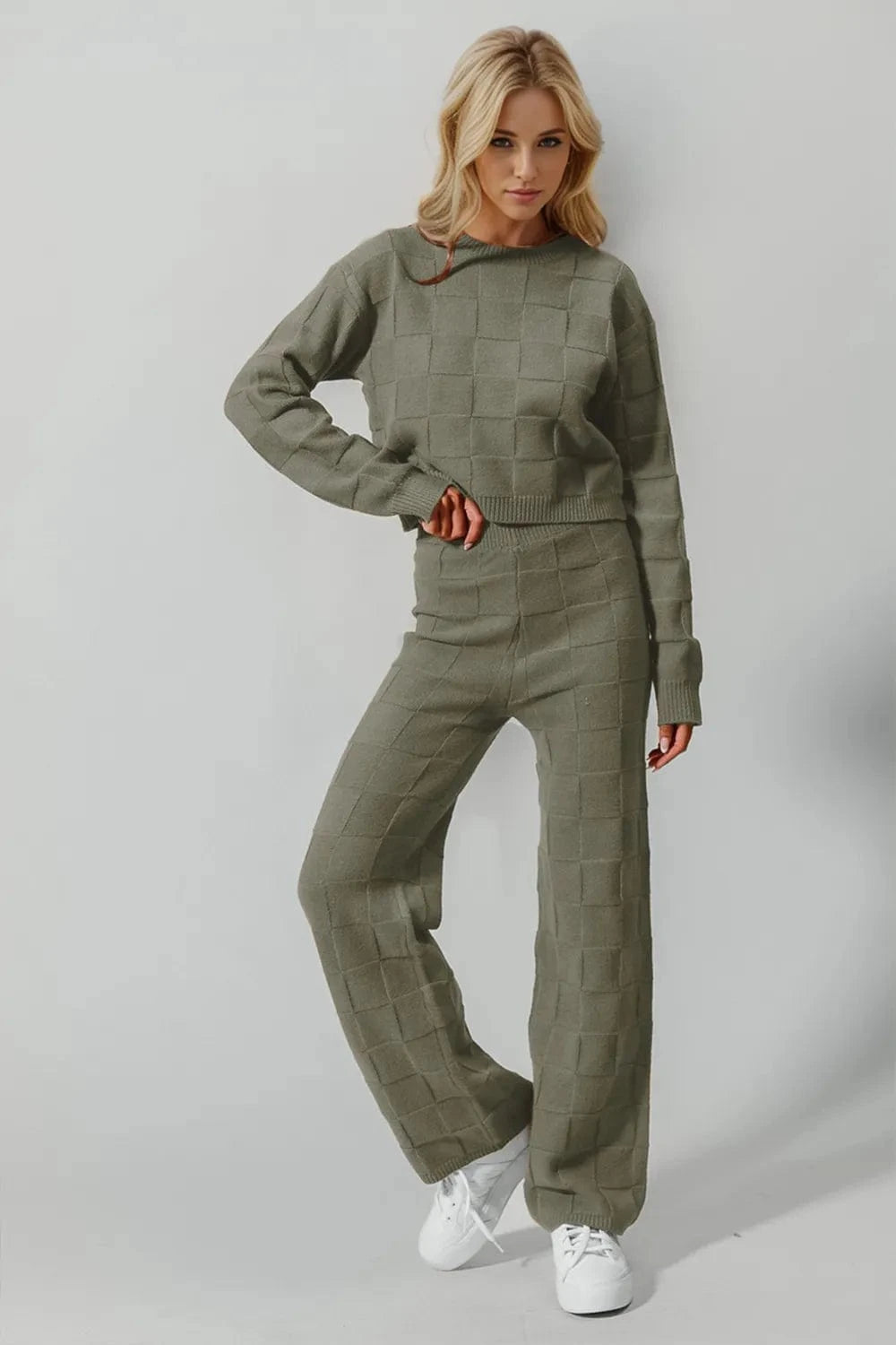Cozy Mode Two-Piece Lounge Set Matcha Green / S/M Women's Sets The Nichole Collection - Official Site