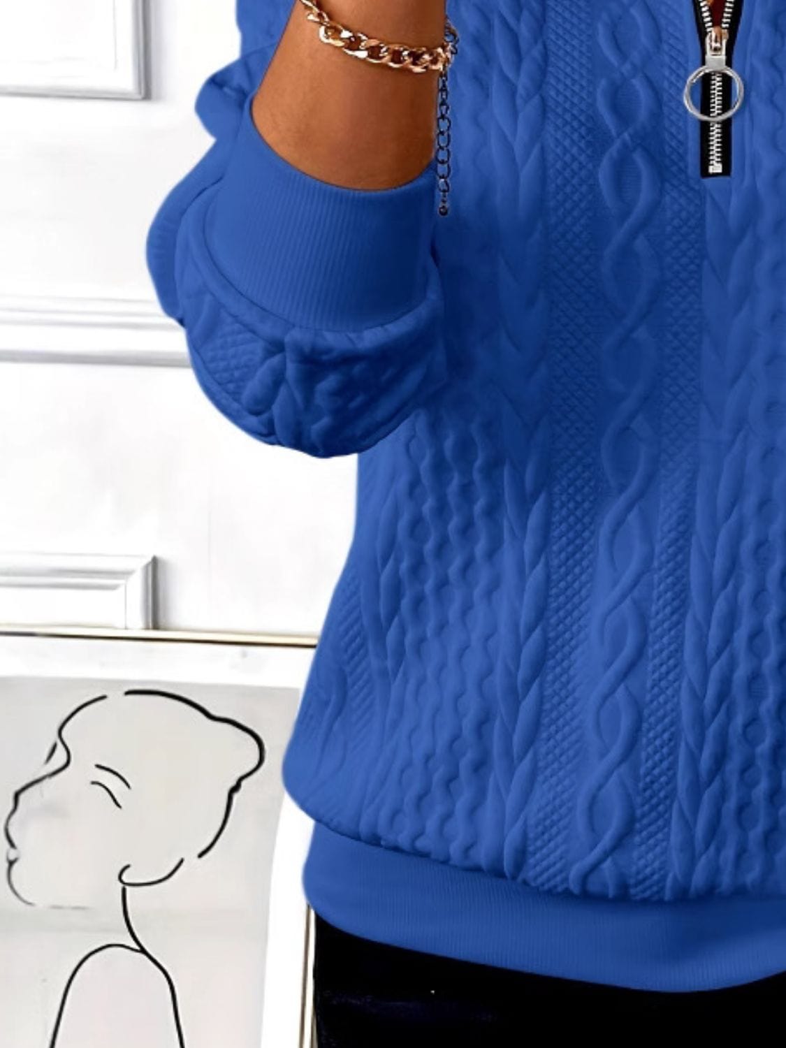 Cozy Textured Half-Zip Sweatshirt for Women Sweatshirts The Nichole Collection - Official Site