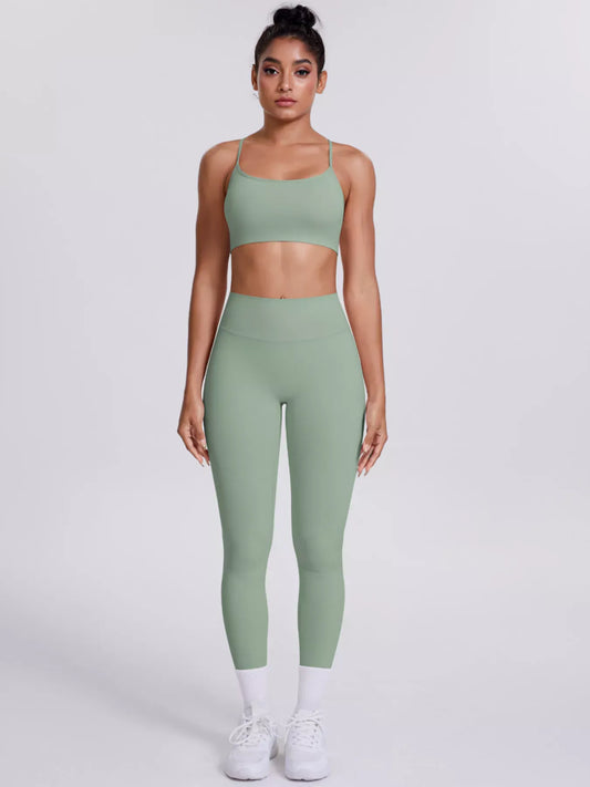 Criss-Cross Back Cami and Leggings Active Set The Nichole Collection - Official Site
