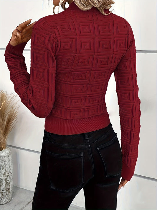 #20 - Designer Style Geo Pattern Slim Fit Light Sweater - Last Call | The Nichole Collection