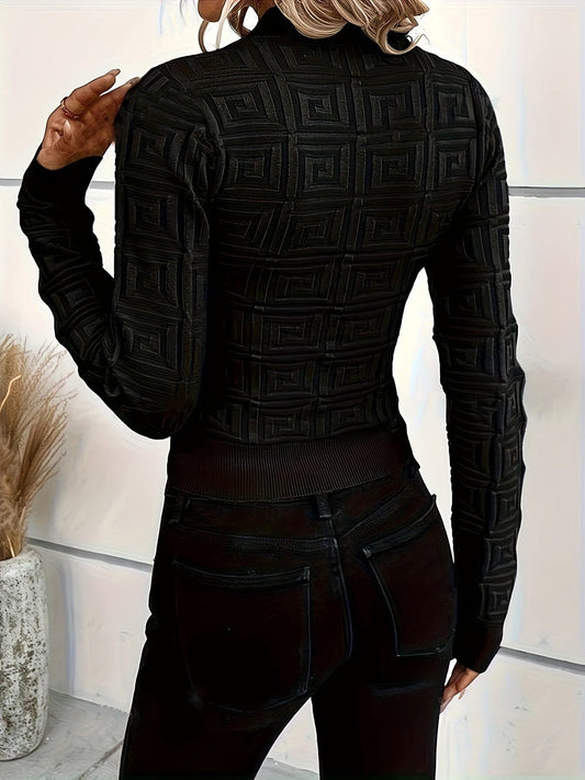 #20 - Designer Style Geo Pattern Slim Fit Light Sweater - Last Call | The Nichole Collection