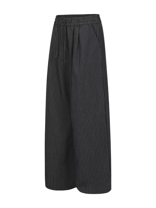 Men's Striped Wide-Leg Drawstring Pants The Nichole Collection