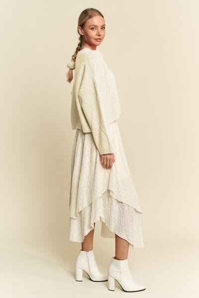 Diamond Cable Pattern Drop Shoulder Sweater Sweaters The Nichole Collection - Official Site
