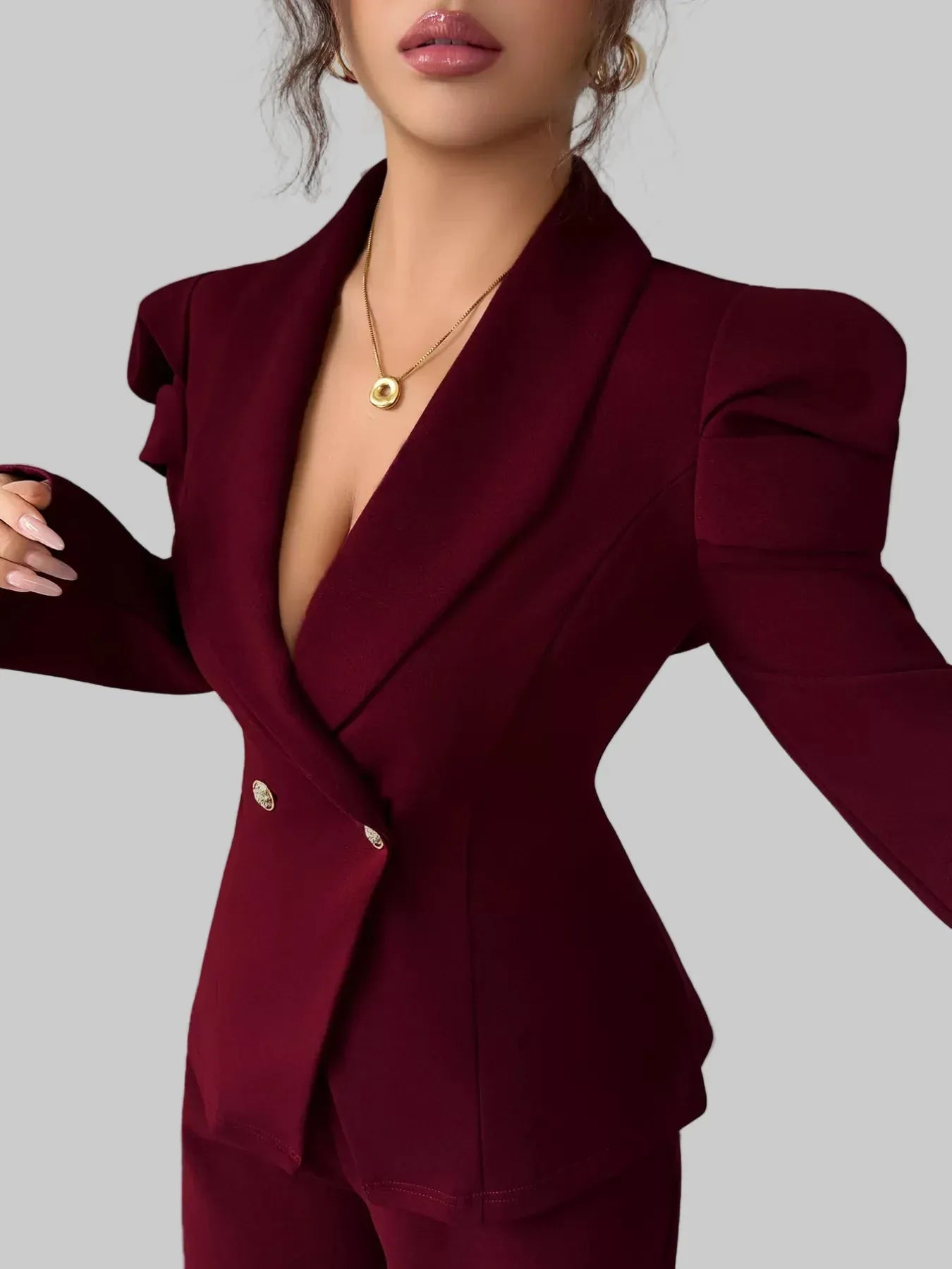 Double-Breasted Blazer and Pants Suit Set Women's Sets The Nichole Collection