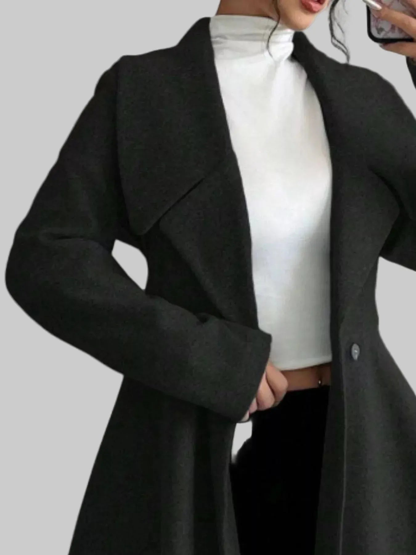 Double-Breasted Fit & Flare Wool Blend Coat The Nichole Collection