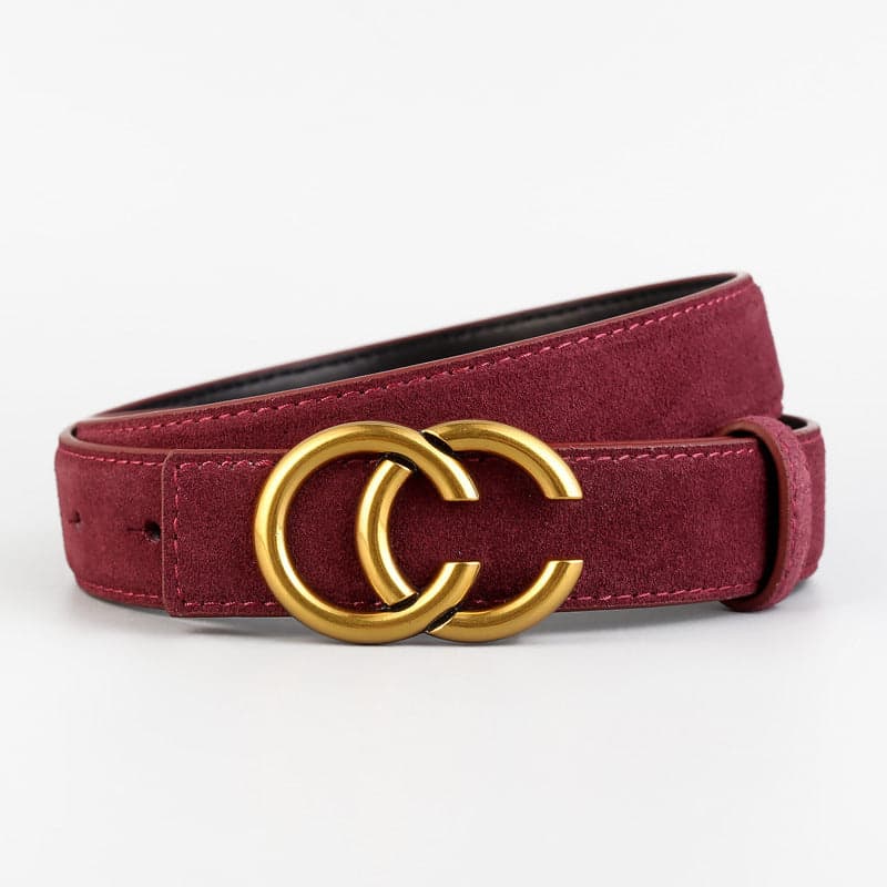 Double-C Buckle Belt Angola Red / One Size The Nichole Collection