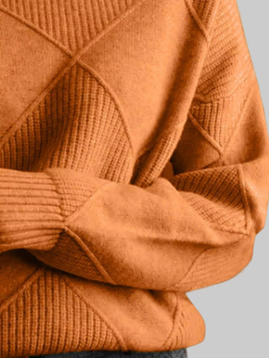 Argyle Pattern Turtleneck Sweater | The Nichole Collection