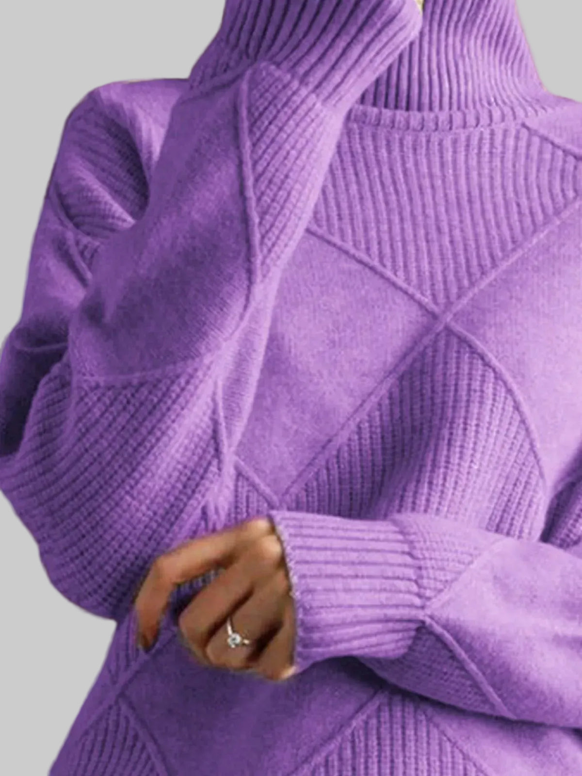 Argyle Pattern Turtleneck Sweater | The Nichole Collection