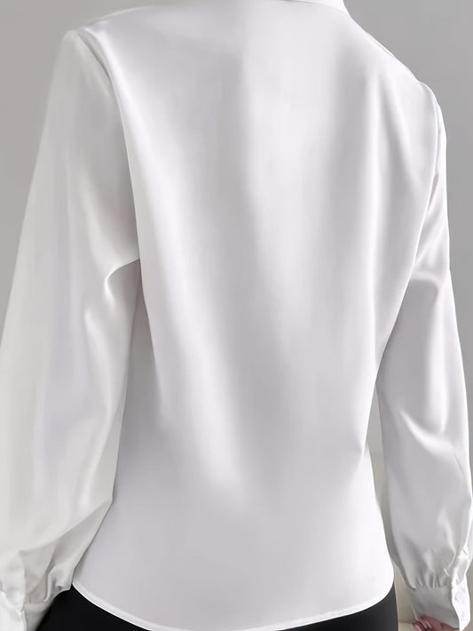 # 103 Elegant Notched V-Neck Shirt for Women - Last Call | The Nichole Collection