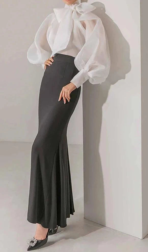 Organza Transparent Bow Blouse with Camisole Blouses The Nichole Collection - Official Site