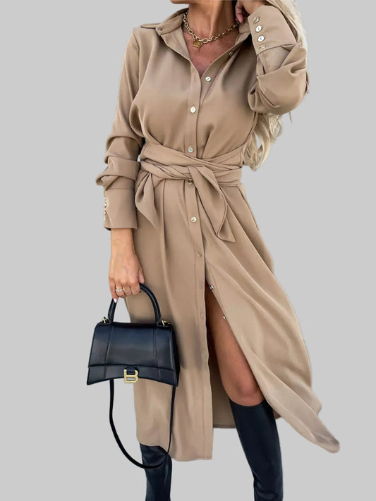 Workday Buttoned Front Shirt Dress Dresses The Nichole Collection - Official Site