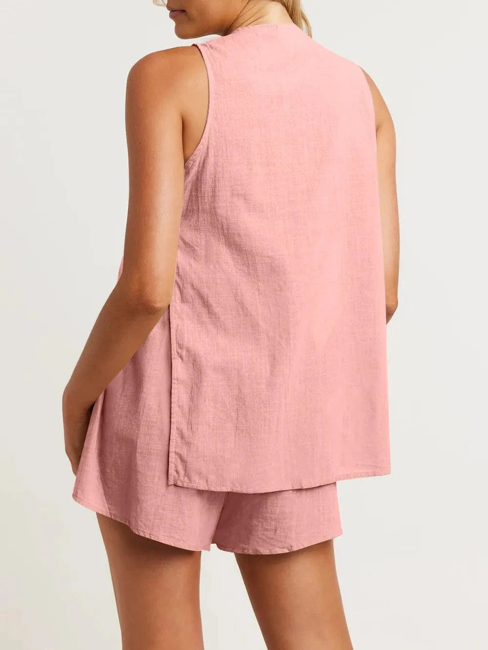 Full Size Button Up Top and Shorts Set The Nichole Collection