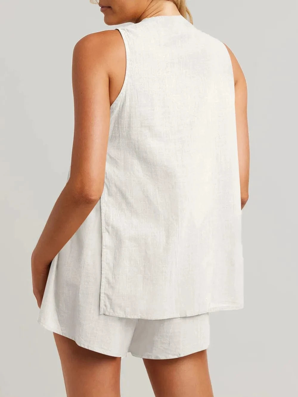 Full Size Button Up Top and Shorts Set The Nichole Collection