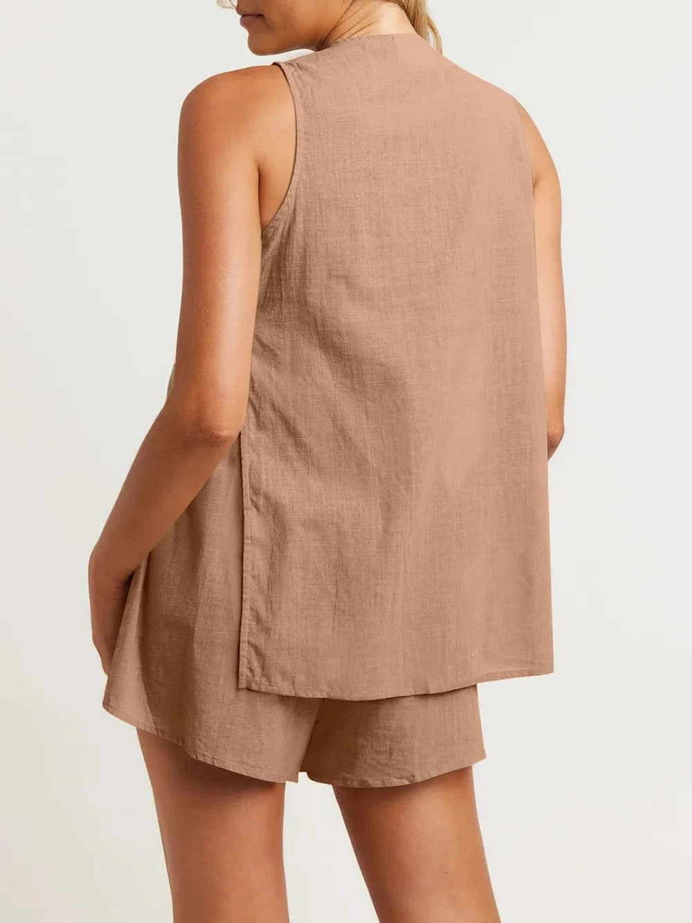 Full Size Button Up Top and Shorts Set The Nichole Collection