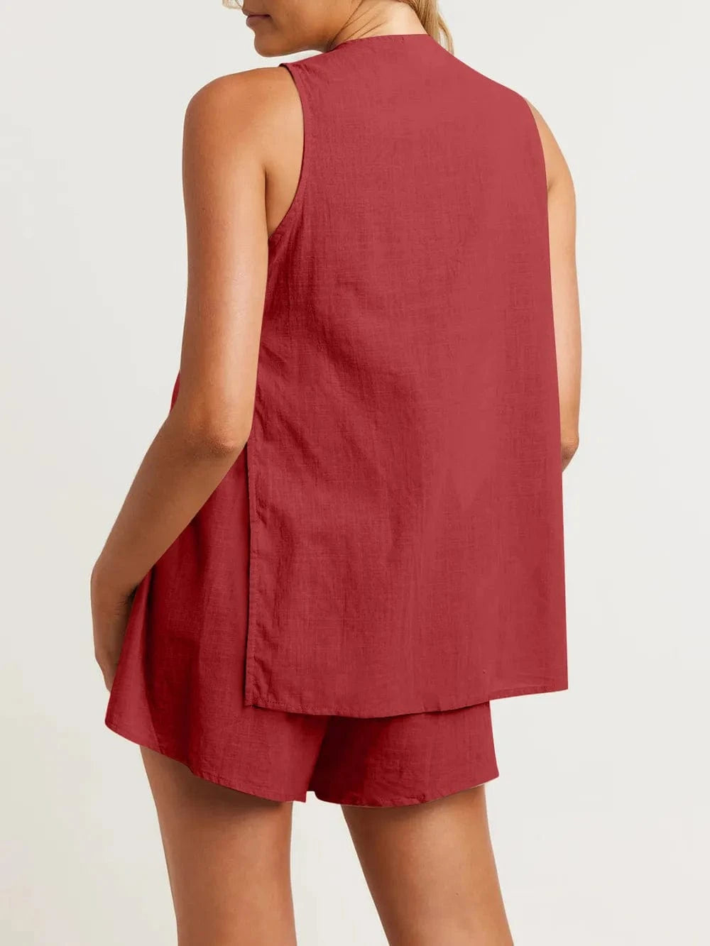 Full Size Button Up Top and Shorts Set The Nichole Collection