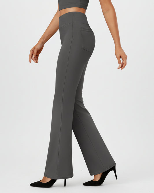 High-Waisted Sculpting Stretch Flare Trousers The Nichole Collection
