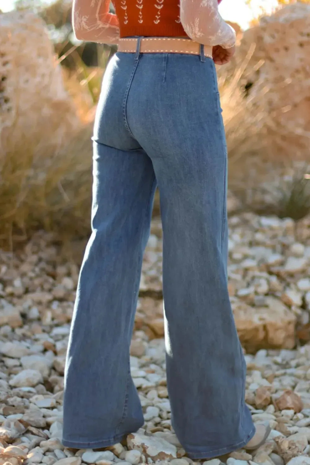 High-Waisted Wide-Leg Button-Front Jeans Jeans The Nichole Collection - Official Site