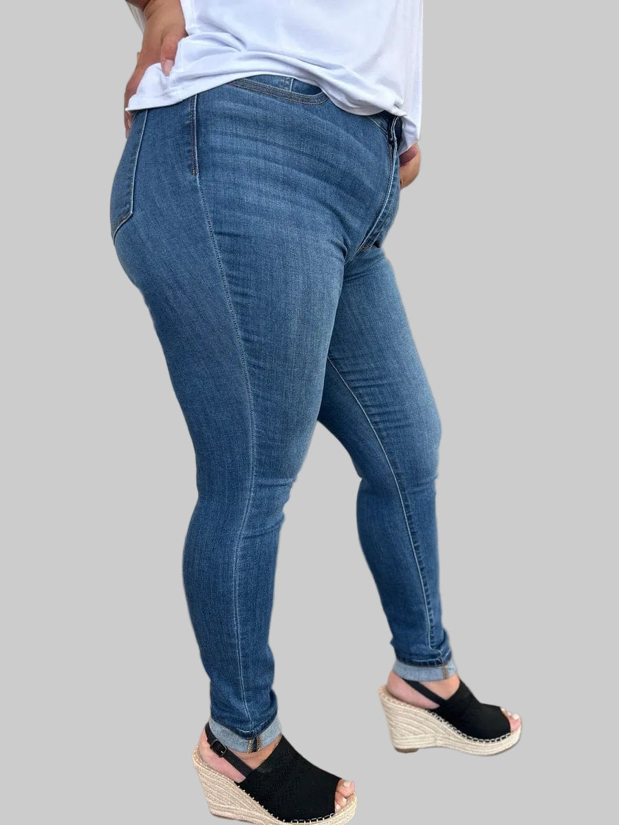 Judy Blue Cuffed Hem Skinny Jeans Judy Blue The Nichole Collection