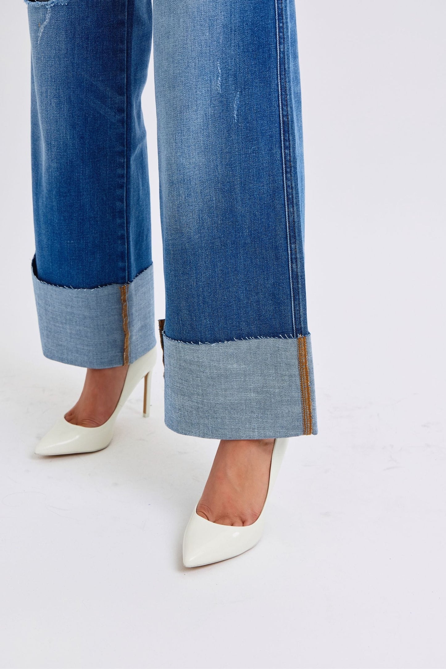 Judy Blue Distressed High Waist Wide Leg Jeans Judy Blue The Nichole Collection