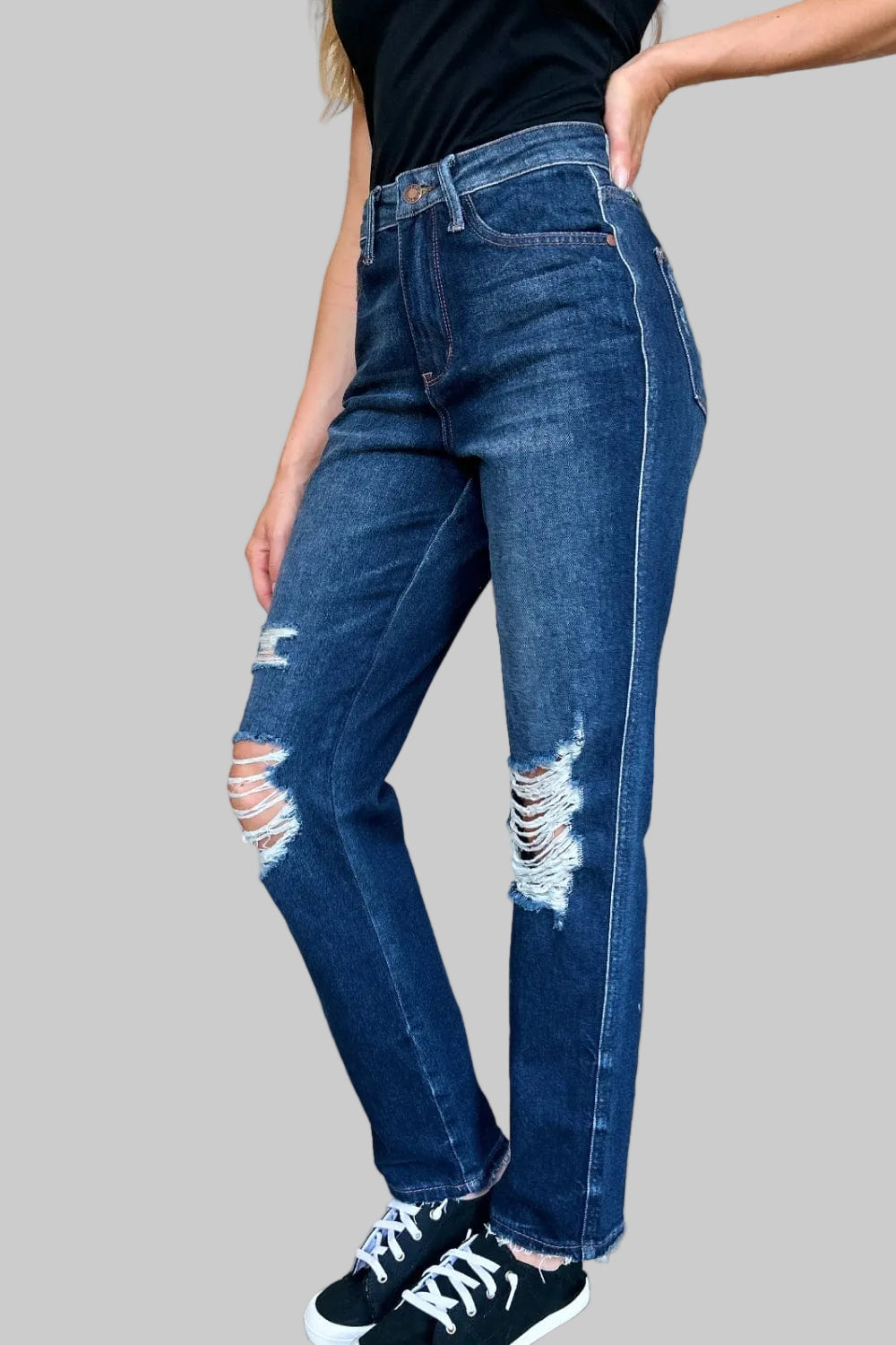 Judy Blue High Waist Rigid Straight Jeans Judy Blue The Nichole Collection