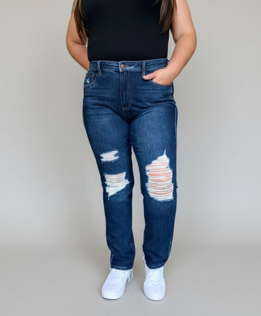 Judy Blue High Waist Rigid Straight Jeans Judy Blue The Nichole Collection
