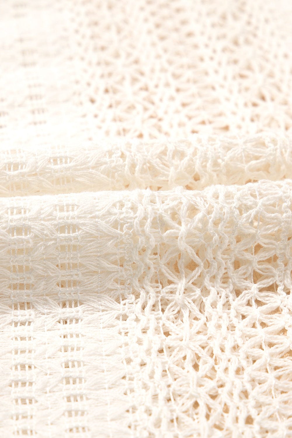 Lace Crochet Collared Neck Oversized Shirt The Nichole Collection